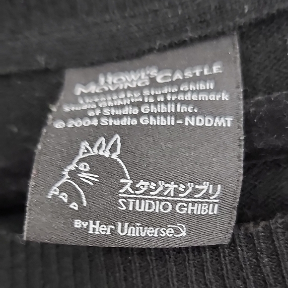 Her Universe Howels Moving Castle  Sweater Size S Crewneck Fire Emoji Ghibli - Picture 4 of 7